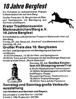 Programm des 10. Bergfestes 1990