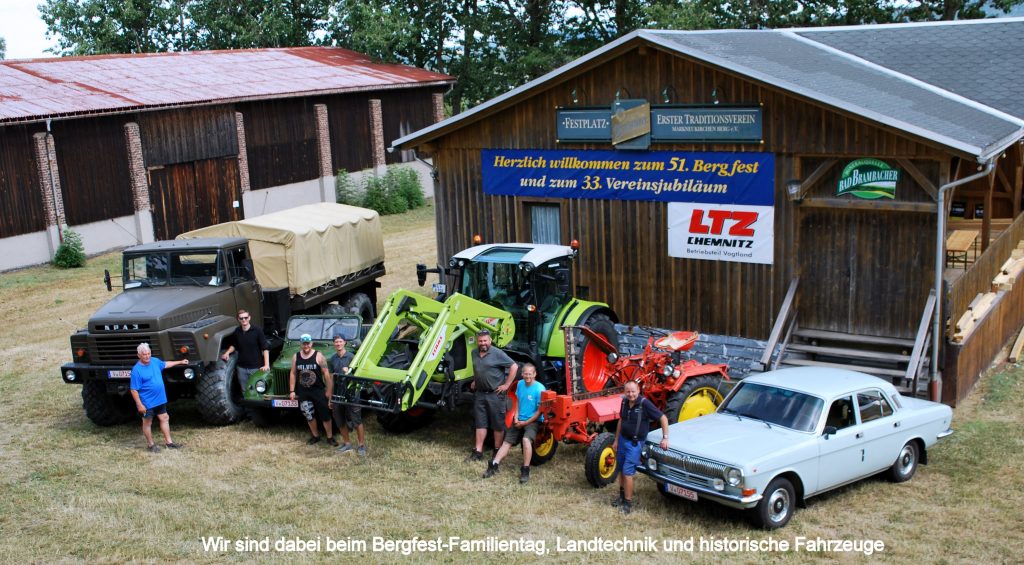Landtechnik und historische Fahrzeuge beim Bergfest Familientag 2023 in Markneukirchen