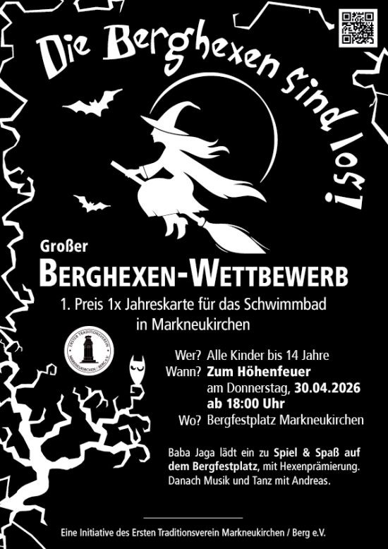 Zum Höhenfeuer am Donnerstag, 30.04.2026 ab 18 Uhr Bergfestplatz Markneukirchen